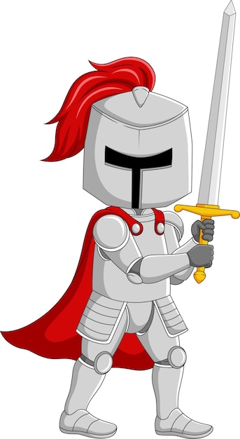 Cartoon knight with a sword