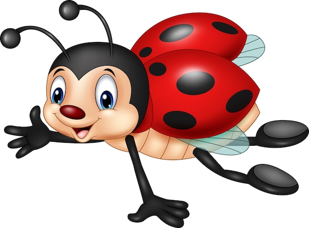 Cartoon ladybug flying 