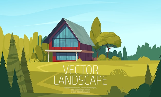 Vector cartoon landscape background