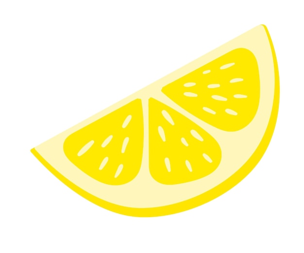 Cartoon lemon slice vector illustration isolated on white background