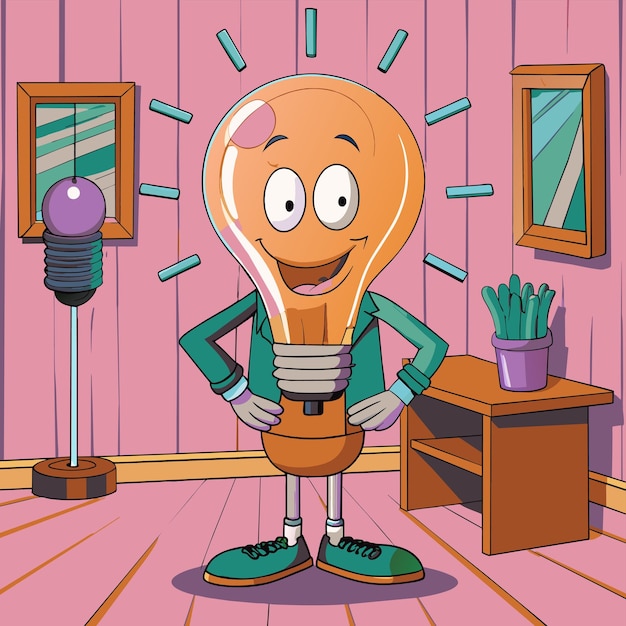 Vector a cartoon of a light bulb with a light bulb inside of it