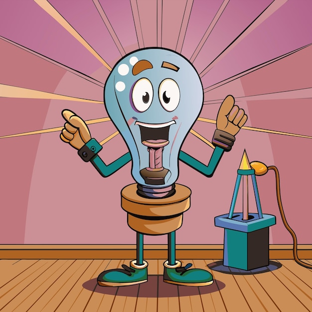 Vector a cartoon of a light bulb with the word quot the quot face quot on it