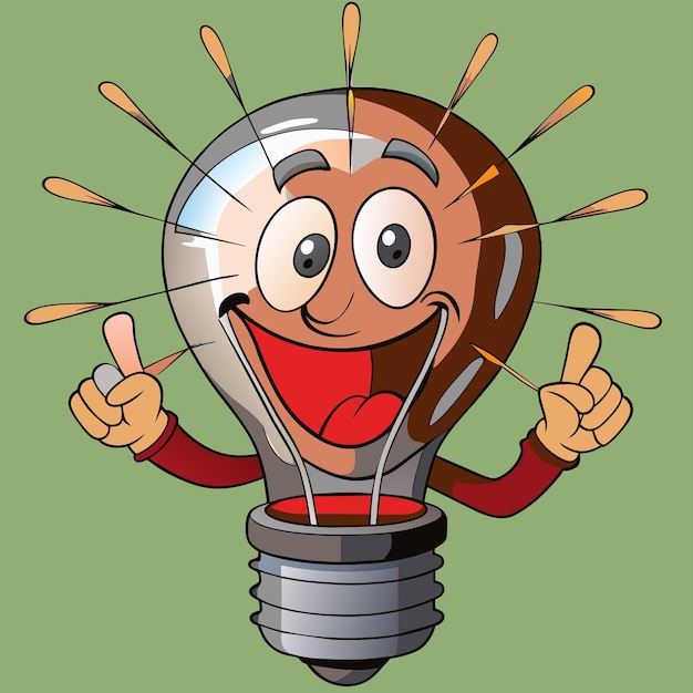 Vector a cartoon of a light bulb with the word  s  on it