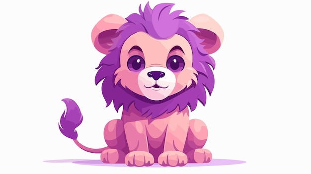 a cartoon of a lion with purple hair