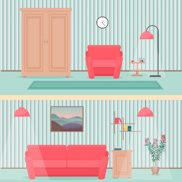 Cartoon livingroom interior