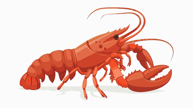 Vector a cartoon of a lobster with a red background