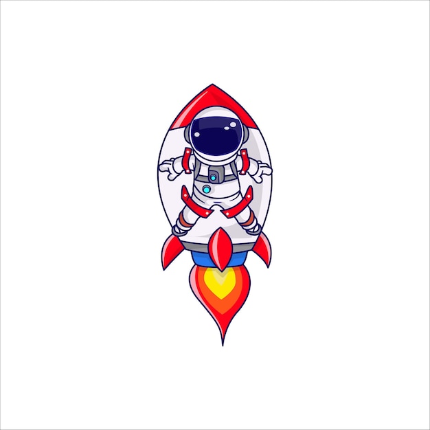 Cartoon logo vector cute astronaut