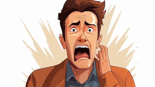 Cartoon Man Crying Vector Illustration