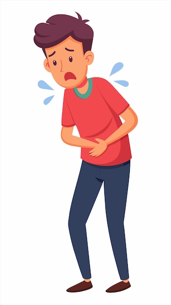 a cartoon of a man crying with a red shirt on