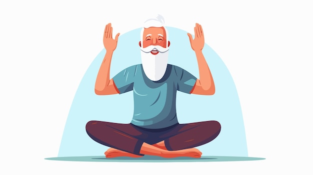 a cartoon of a man doing yoga