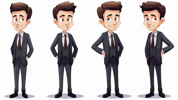 Vector cartoon man in suit stock illustration