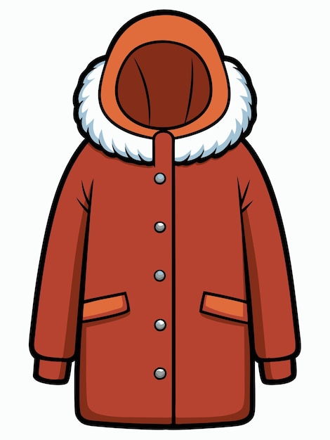 Vector a cartoon of a man wearing a red coat with a hood