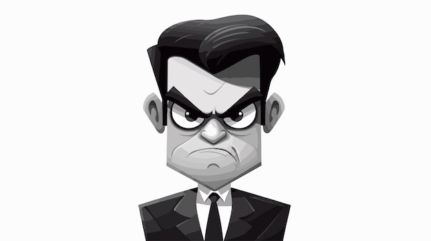 a cartoon of a man with a angry expression