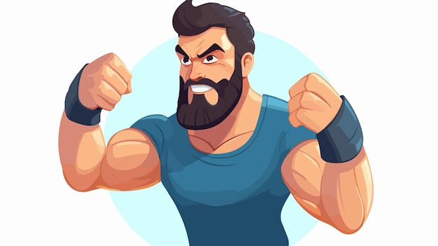 a cartoon of a man with a beard and boxing gloves