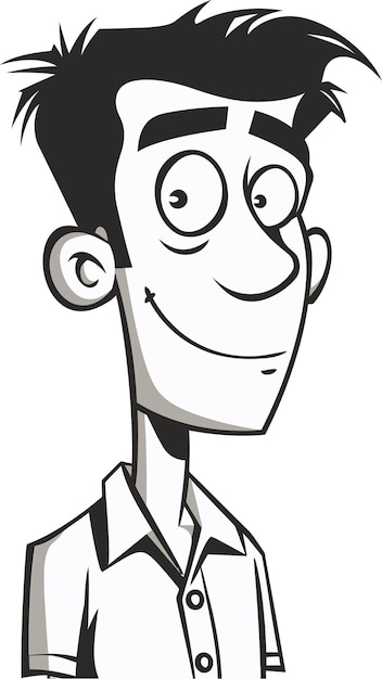 Vector a cartoon of a man with a big smile