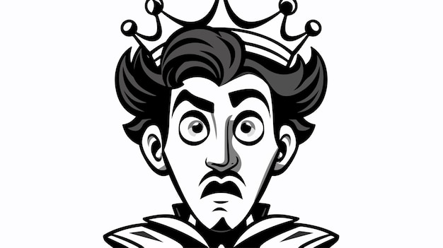 a cartoon of a man with a crown and a crown