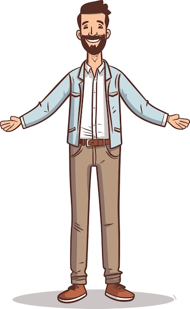 Vector a cartoon of a man with his hands in his pockets