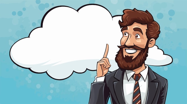 Cartoon Man with Speech Bubble Illustration