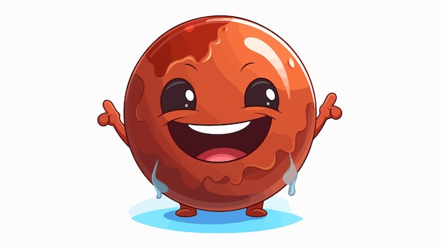 Cartoon Mars Illustration with Space Background