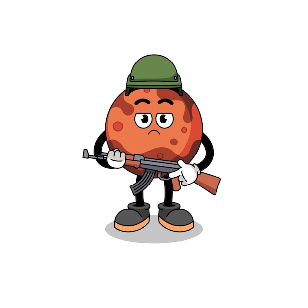 Cartoon of mars planet soldier