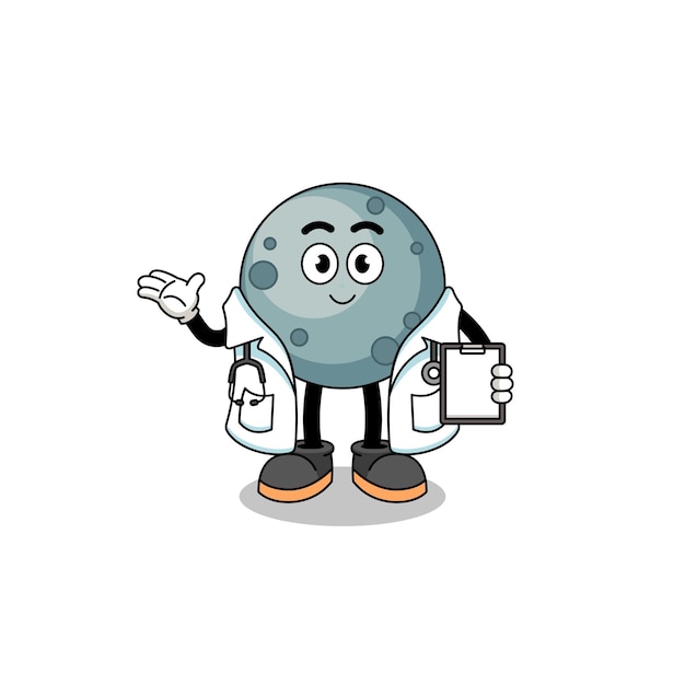 Cartoon mascot of asteroid doctor