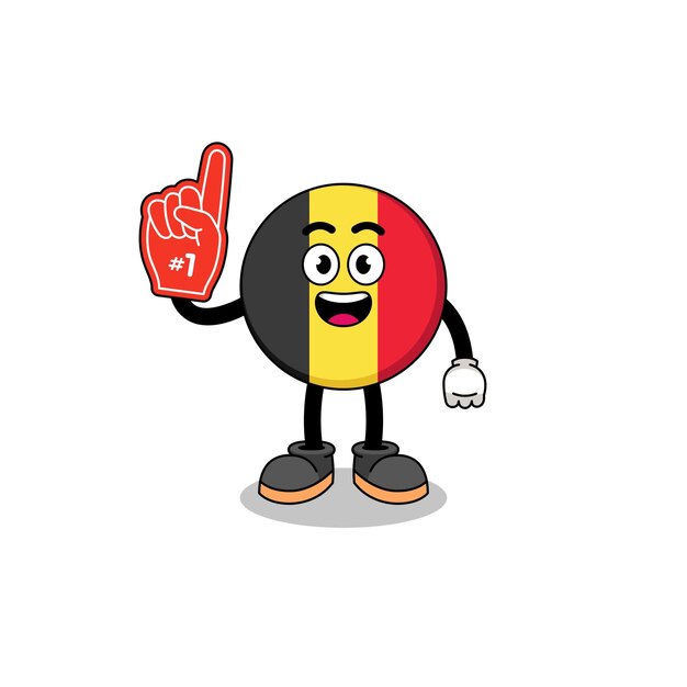 Cartoon mascot of belgium flag number 1 fans