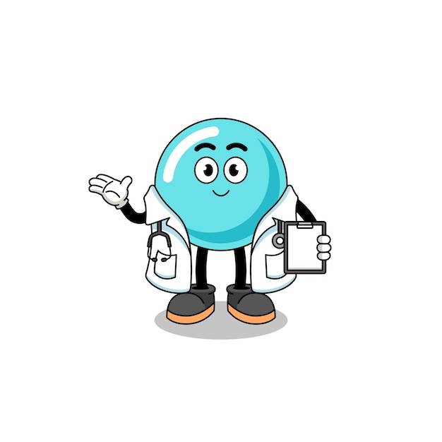 Cartoon mascot of bubble doctor