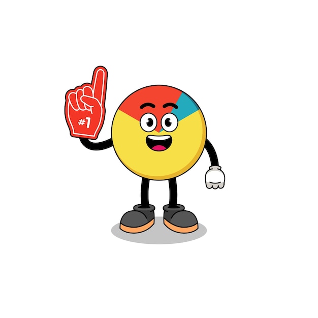 Cartoon mascot of chart number 1 fans character design