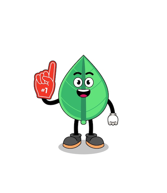 Cartoon mascot of leaf number 1 fans