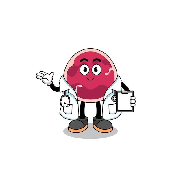 Cartoon mascot of meat doctor