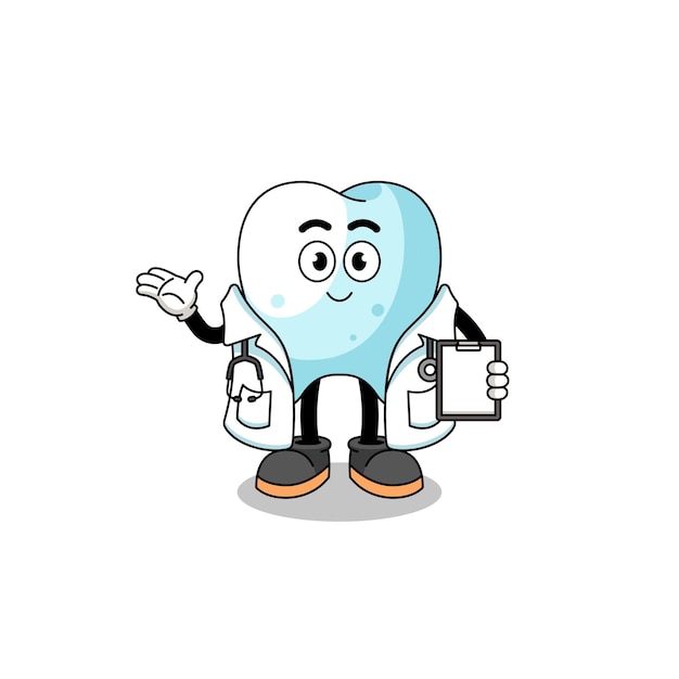 Cartoon mascot of tooth doctor