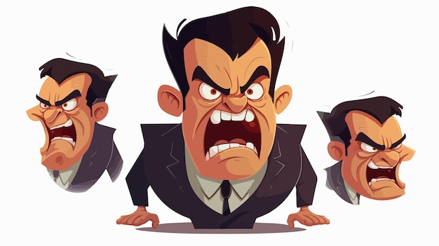 Cartoon Mean Man Stock Illustration Angry Cartoon Vector Character