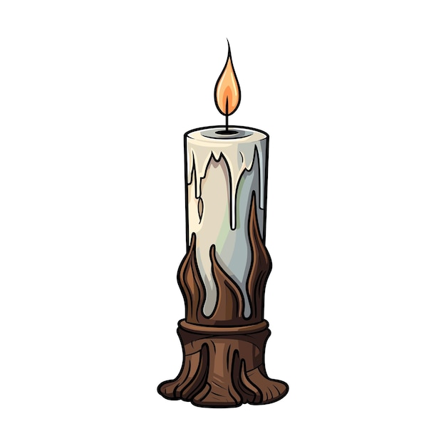 cartoon medieval candle color hand drawn empty dont starve white background