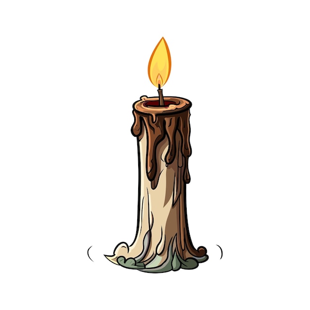 cartoon medieval candle color hand drawn empty dont starve white background