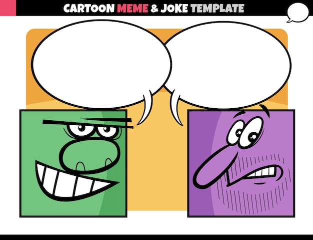 Cartoon meme template with comic characters