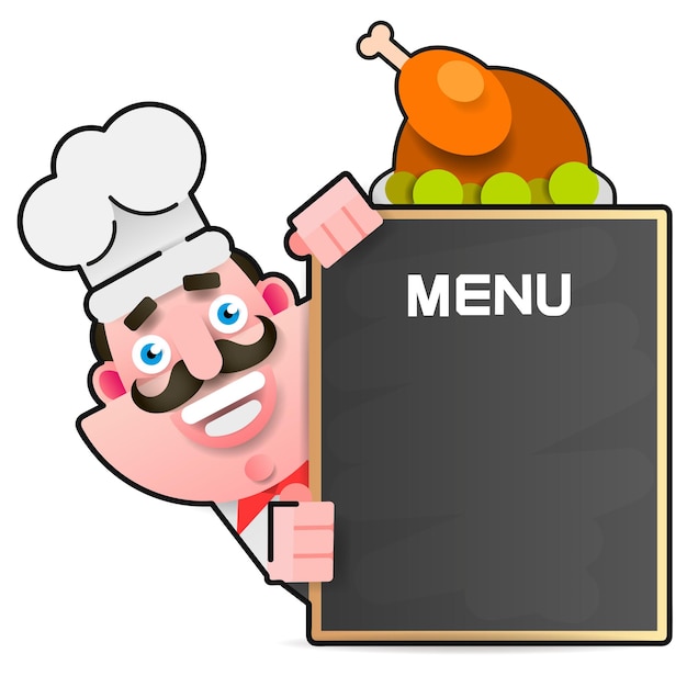 Cartoon Menu Vector Character Templates For Cover Design. Set Of Vector Graphics. Flat Cartoon Character Design.