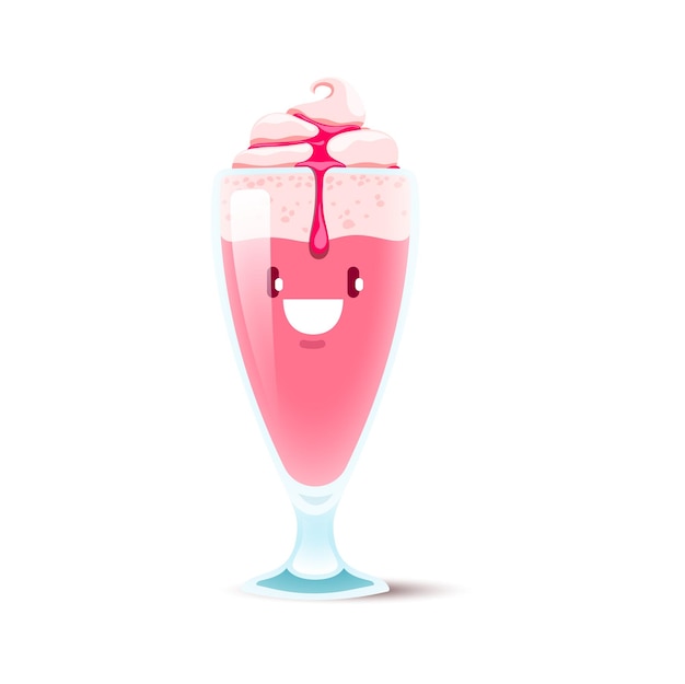 Cartoon milk shake fast food vector character