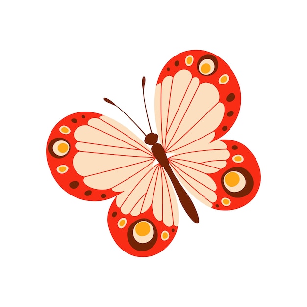 Cartoon monarch butterfly spring or summer animal