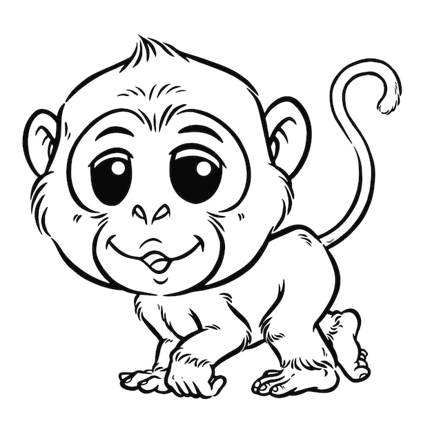 cartoon monkey - Coloring book for kids