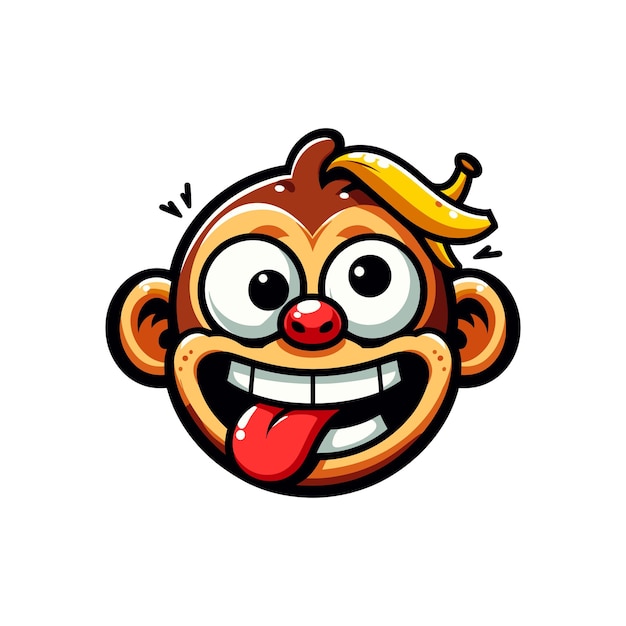 a cartoon monkey with a big smile on its face monkey face with expressive