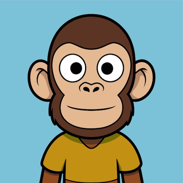 Vector a cartoon of a monkey with a brown shirt on it