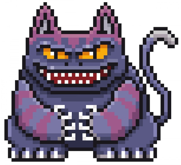 Cartoon Monster Cat  Pixel design