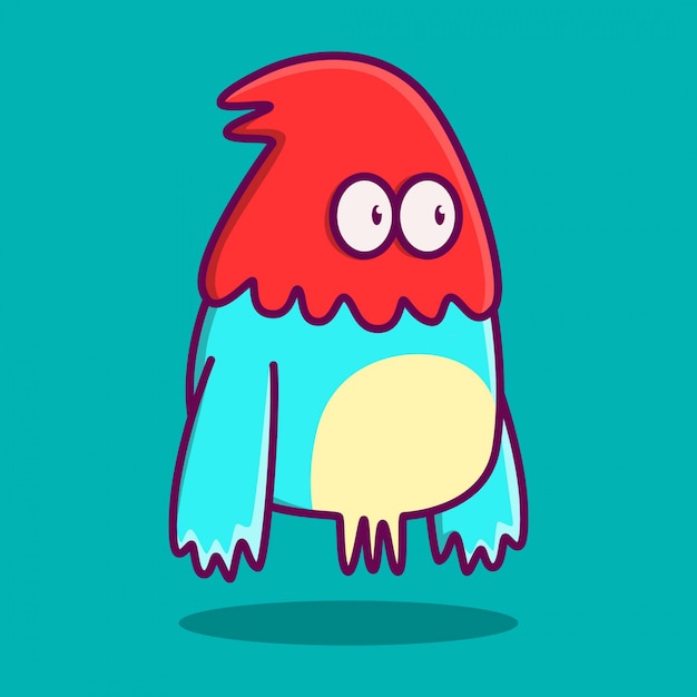 cartoon monster doodle design template