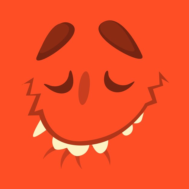 Vector cartoon monster face avatar.  halloween monster 