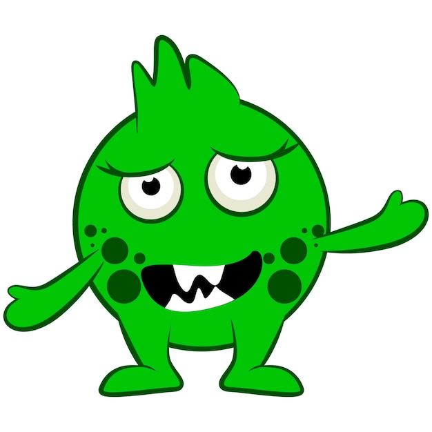 Cartoon monster Halloween vector illustration of green monster Baby sticker