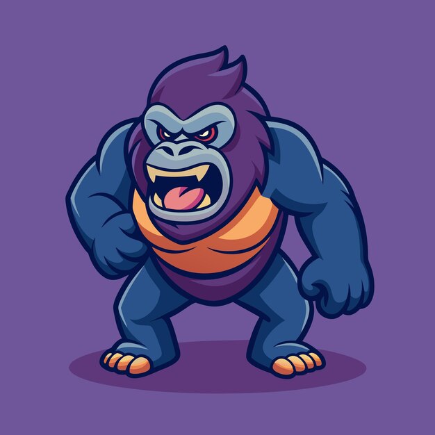 Vector a cartoon of a monster with an orange vest on