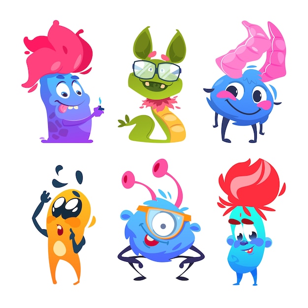 Vector cartoon monsters. funny monster characters