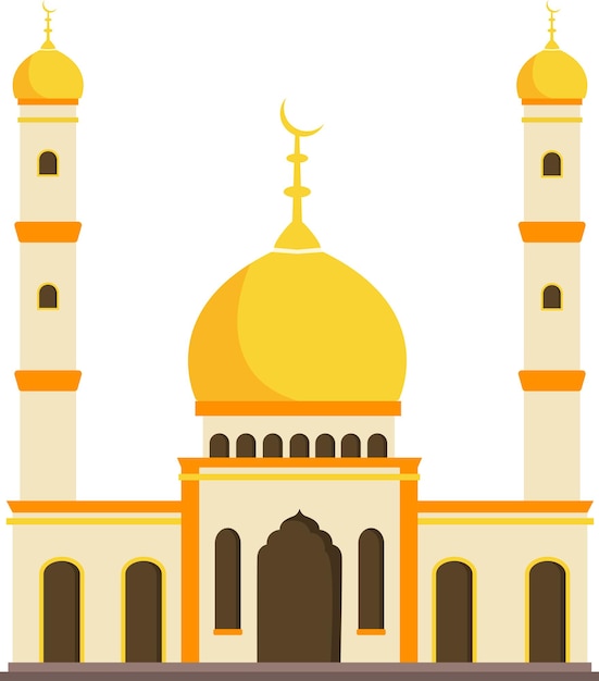 Cartoon Mosque on white background