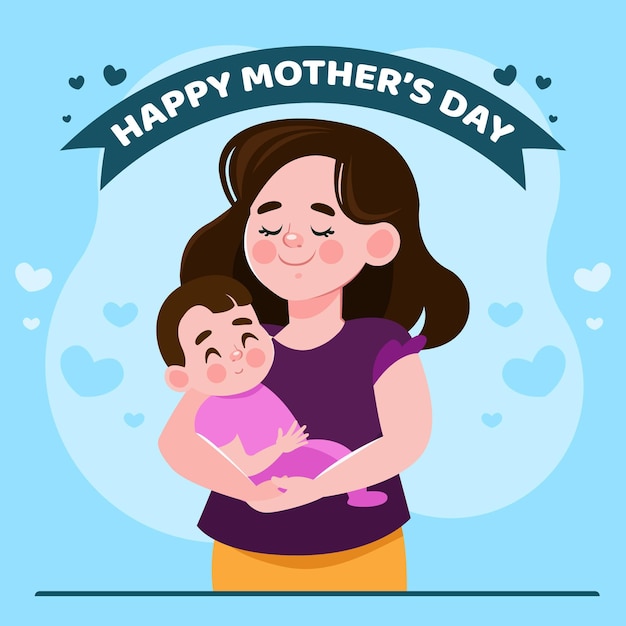 Cartoon mother's day illustration