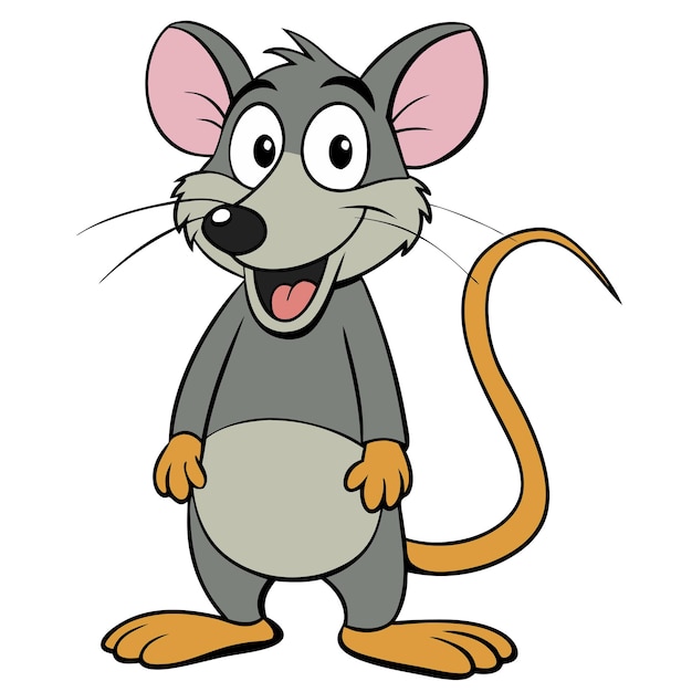 Vector a cartoon mouse with a big nose and a big mouth